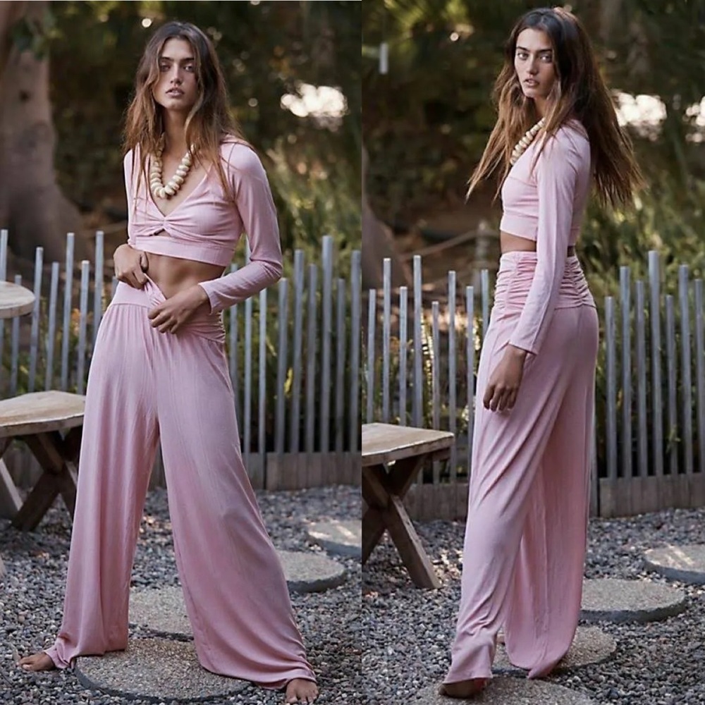 Free People Beach Selena Wide Leg Pants Set